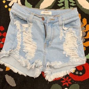 High rise jean shorts